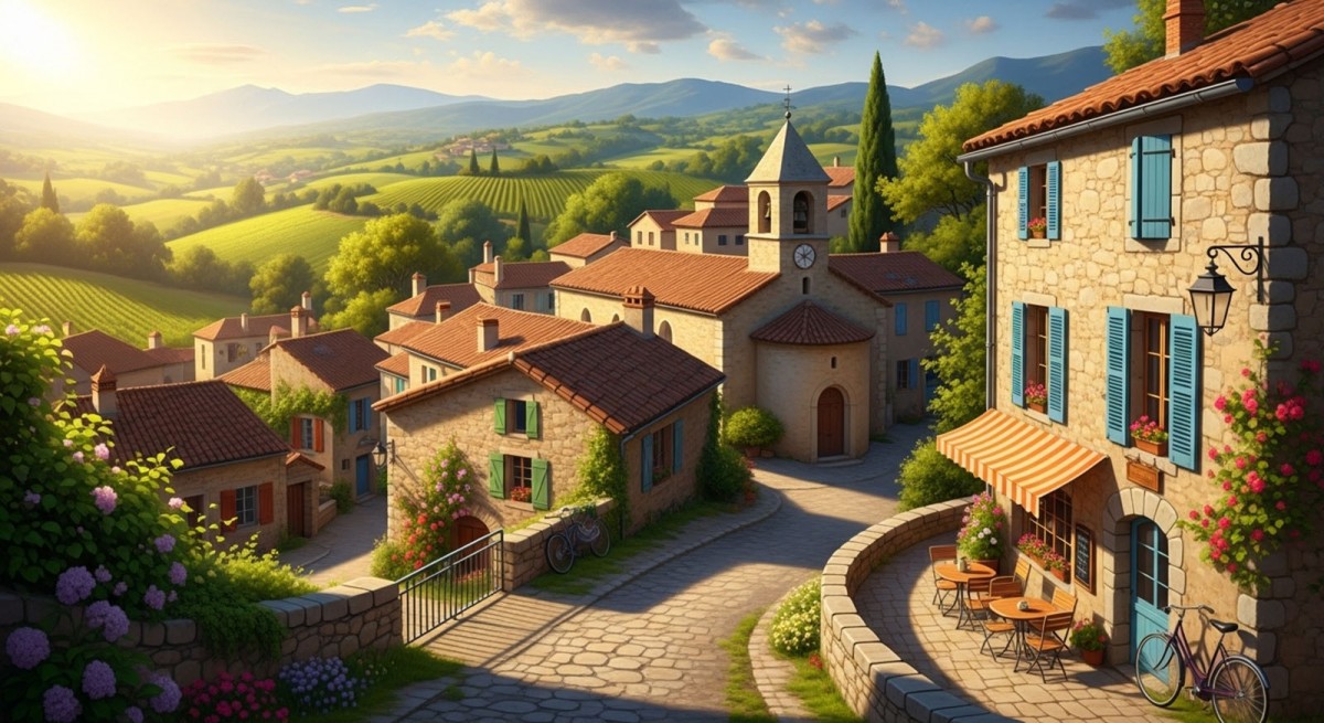 Kleine schöne Dörfer in Frankreich